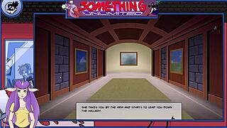 I love that redhead hentai game with big tits and muscular bodybuilder