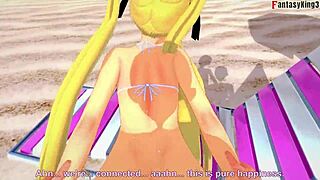 marie rose in bikini gets banged on beach in 3d pov