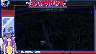 I love that redhead hentai game with big tits and muscular bodybuilder