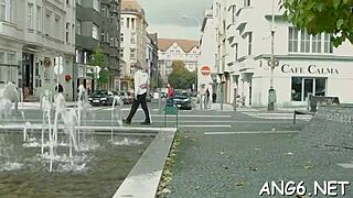 Teasing babes in contest pleasuring cock, stirring man's deep desires with rough blowjob