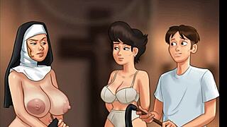 Summertime Saga - Church Milf Caught Slamming Herself with Police Baton in Wild Scene