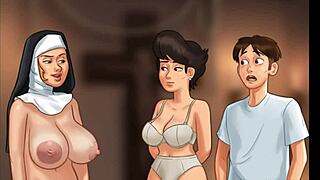 Summertime Saga - Church Milf Caught Slamming Herself with Police Baton in Wild Scene