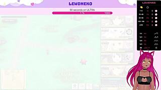 Vtuber lewdneko reaches orgasm moaning