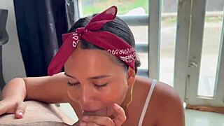 check this latina showing off at the street door. damn, she's wild!