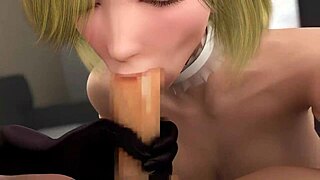 demonic redhead and blonde in wild cartoon threesome blowjob