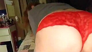 Showing Off My Red Panties And Juicy Pussy In Homemade Solo Video.