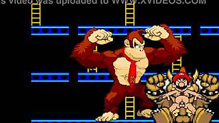 uhh, bowser and donkey kong bang mario hard bareback