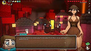 Hornycraft parody: witch tests potion to grow huge cock