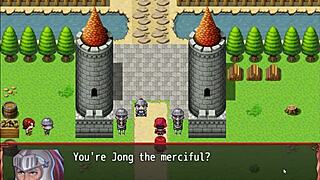 I-I teach the naive nun how to give a blowjob in this harem game