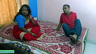 the indian bengali bhabhi calls her sex friend for dirty hardcore while her husband is at work, kissing and pussy play