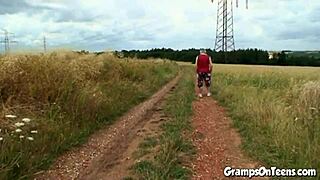 teen fucks old cock after outdoor blowjob 😏