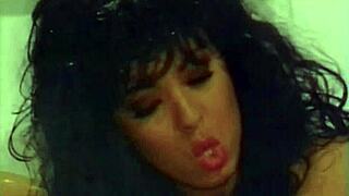 Shaved Babe Licks and Fingers in Retro Style