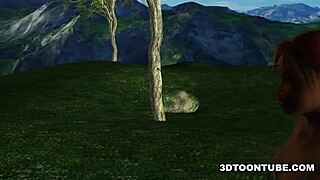 Hey, two bi 3D babes licking and sharing a hard cock! 😍