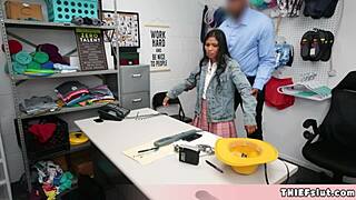 Petite Asian Chick Caught Stealing Lingerie in Wild Encounter