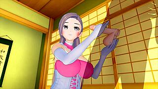 cute maid costume girl excites my big cock in 3d hentai