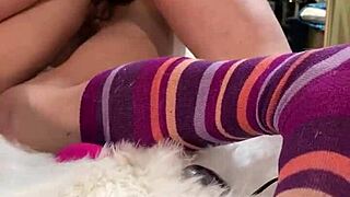 massage with married blonde friend turns wild, bareback fucking her tight asshole at wedding