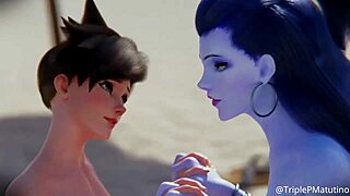 animated 3d lesbian yuri girls share steamy hentai kisses in wild scenes