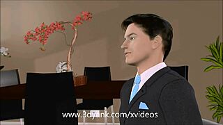 Rich 3d bitch cuckolds her husband with interracial action