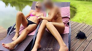 Two Girlfriends Masturbate and Sunbathe Outdoors Together