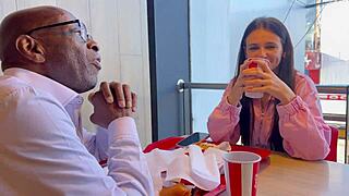 A black man bends me over for tight ass action