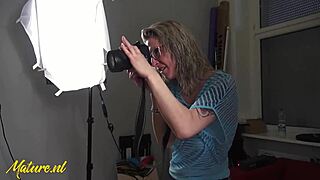 Horny Photographer Lost Control Sucking Dick Over Big Tits