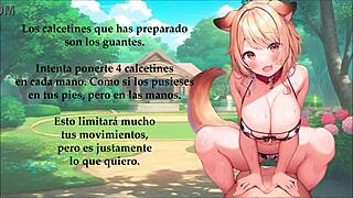spanish joi turns you into a sexual slave puppy outdoors.