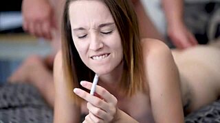 getting fucked raw from behind with huge creampie 😍