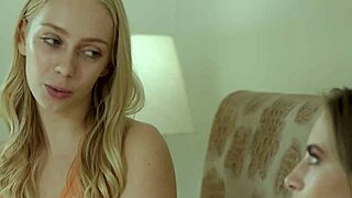 blonde lesbian teens kyler quinn and braylin bailey feel horny and kiss in bed