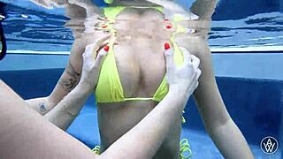 Angela White's Big Tits Bounce In Bikini Lesbian Fun!