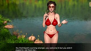 Hot brunette flirts, 'Back to pleasure!'