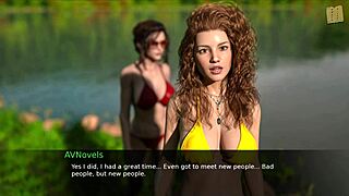 Hot brunette flirts, 'Back to pleasure!'