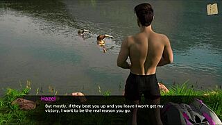 Hot brunette flirts, 'Back to pleasure!'