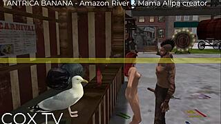 Tantrica Banana Amazon River and Mama Allpa Creatore Banging in SecondLife Group Action