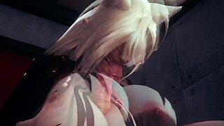 hentai 3d catgirl with big tits boobjobs and fucked