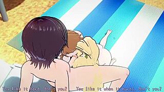 Danganronpa Chihiro And Hiyoko Having Fun On Beach, Anal Style