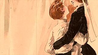 vintage erotic art drawing from old times