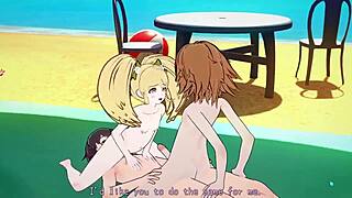 Danganronpa Chihiro And Hiyoko Having Fun On Beach, Anal Style