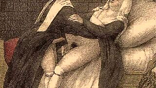 Vintage erotic illustration with retro charm