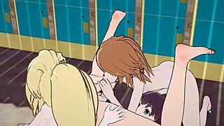 Danganronpa Chihiro And Hiyoko Having Fun On Beach, Anal Style