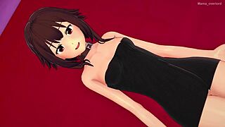 Megumin Drops Towel for Steamy Hotel Action in Adult Hentai