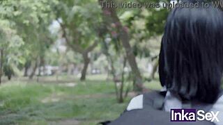 Are you shy, 18-year-old schoolgirl? Caught skipping class by a stranger with a huge cock!