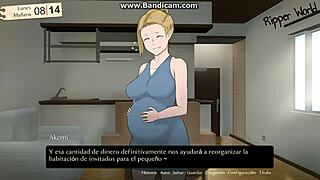 Pregnant wife dominated by old father-in-law in hentai.