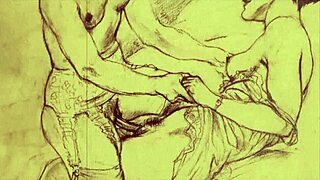 Vintage Illustration Showcasing Retro Antique Erotic Art