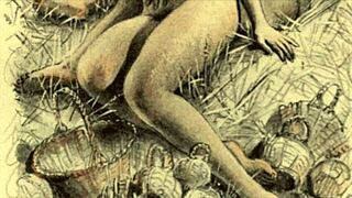 Vintage Erotic Drawings Showcasing Sensual Anime Characters in Retro Style