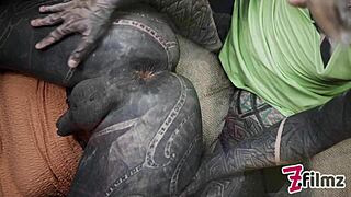 Tattooed Femdom Pushes Limits with Extreme Sissy Anal Stretching and Deep Fisting in 1on1.