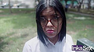 Are you shy, 18-year-old schoolgirl? Caught skipping class by a stranger with a huge cock!