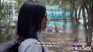 Are you shy, 18-year-old schoolgirl? Caught skipping class by a stranger with a huge cock!