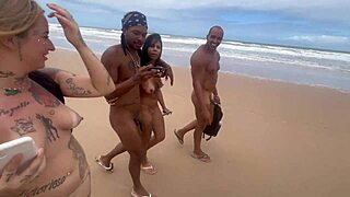 i took my friend to a nudist beach for wild fun with hung guys