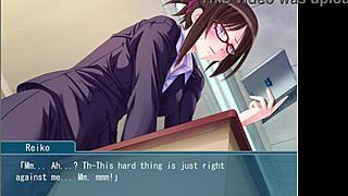 beautiful female teacher bound in hentai bondage game masturbating