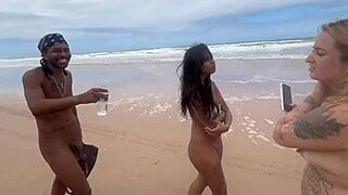 i took my friend to a nudist beach for wild fun with hung guys